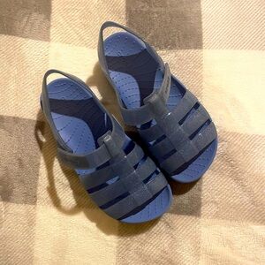 Girls Crocs Isabella Fisherman Sandals blue sparkle glitter